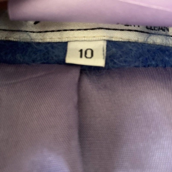 Wayne Stuart Blazer Womens Sz 10 Blue Wool Mohair Vtg Double Breasted Mid Length - Picture 7 of 7